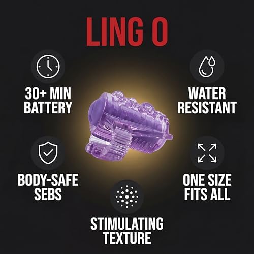 Screaming O Ling O Vibrating Tongue Ring for Oral Sex – Mini Tongue Vibrator Couples Toy for Women and Men – Discreet Clitoral Stimulator and Licking Vibrator – Waterproof Vibrating Ring – Orange