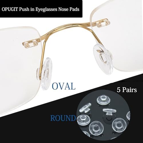 5 Pairs Eyeglasses Nose Pads Round Push in Nose Pieces,Slide in Nosepads for Glasses Sunglasses