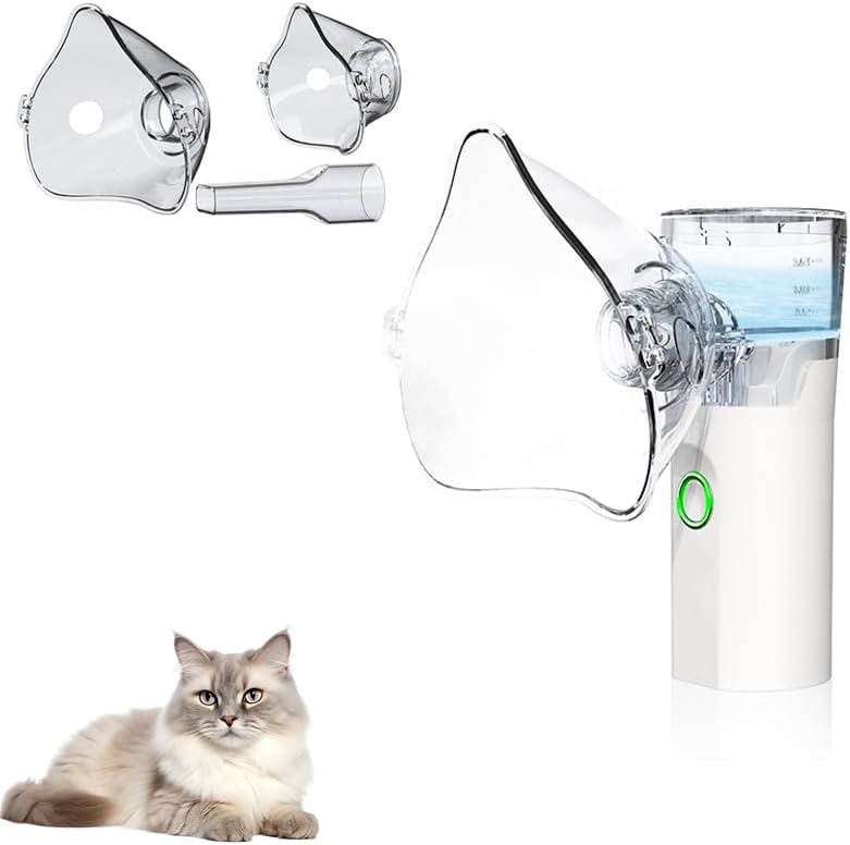 Portable Pet Nebulizer for Cats & Dogs - Handheld Cool Mist Steam Inhaler for Breathing Problems - USB Rechargeable for Home, Travel & Car Use - Veterinary Respiratory Relief Device