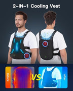 DR.HILL [2026 Version] Industrial Cooling Vest with 2PCS Cooling Plate and 3PCS Fans - Up to 10 Hrs Heat Relief for Construction, Travel & Outdoor Work - Adjustable Fit (100-250 lbs)