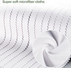 Eyeglass Cleaning Cloth Glasses Cleaner 12Pack Microfiber Lens Cleaner Eyewear Sunglass Wipes for Glass Jewelry Screen Camera Lint Free Thick 5x6 Inch (White, 5x6)