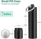 Opret 2 Pack Keychain Pill Holder, 3 Compartments Metal Small Pill Case, Waterproof Portable Travel Pill Box, Pill Container for Purse, Matte Black & Silver