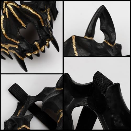 L'VOW Adult Full Face Mask Animal Skull Mask Realistic Scary Head Mask for Masquerade Halloween Party