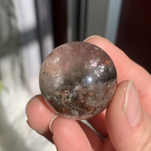 28mm 32g Lodolite "Phantom Crystal" Garden Quartz Sphere – Natural Mystical Quartz with Ethereal Inclusions for Energy Healing, Meditation, Spiritual Decor & Crystal Collectors