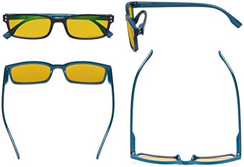 Eyekepper Classical Rectangular Frame Spring-Hinges Computer Reading Glasses Readers Orange Tinted Lenses Eyeglasses