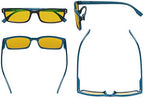 Eyekepper Classical Rectangular Frame Spring-Hinges Computer Reading Glasses Readers Orange Tinted Lenses Eyeglasses