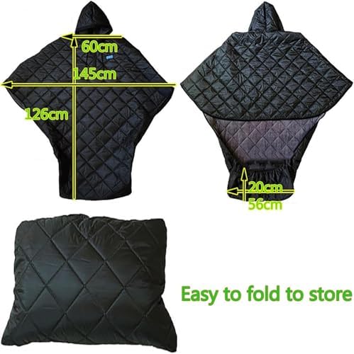 Waterproof Wheelchair Blanket Winter with Hood - Windproof Fleece Lined Poncho Cover, Full Body Warm Knee Protection for Elderly Adults - Fits Manual/Electric Wheelchairs & Scooters