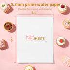 Edible Wafer Paper Sheets 25pcs, A4 Size 8.5" x 11" Printable Edible Sheets for Cakes, Cupcakes & Candy, Food Grade Wafer Sheets for Cake Topper Decoration (0.3mm)