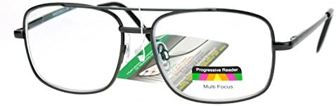 SA106 Rectangular Metal Frame Multi 3 Focus Progressive Reading Glasses