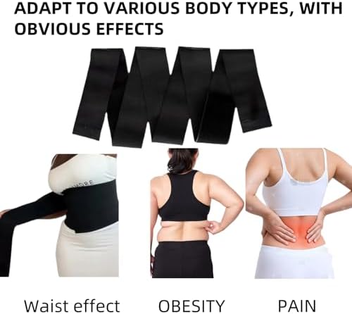 Waist Trainer for Women Belly Shaper Weight Loss Band Fat Trainers Waist Working Out Trimmer Belt Gym Abdomen Cinturilla Bands Adjustable and Wrap-Around Suitable for Men Women (Black)