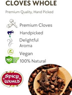 Cloves Whole Bulk 14 Oz Bag - Pure, Non-GMO, Premium Hand Picked Quality - Great for Foods, Clove Tea, Clove Pomander Balls & Potpourri - Aromatic & Richly Flavored Cloves Whole by Spicy World