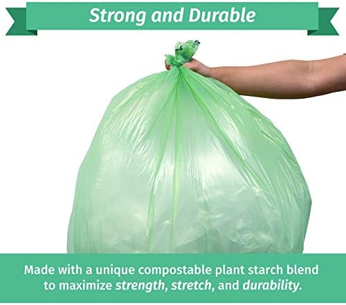 Reli. Compostable 33 Gallon Trash Bags | 80 Count Bulk | ASTM D6400 | Green | Eco-Friendly | For Compost