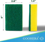 Heavy Duty Scrub Sponge for Cookware, Dual-Sided Cleaning Pot Scrubber, Odorless, Long-Lasting, Kitchen and Dishwashing Essential, Large & Thick 4 x 2.8 x 1.5 Inches, 6 Pack