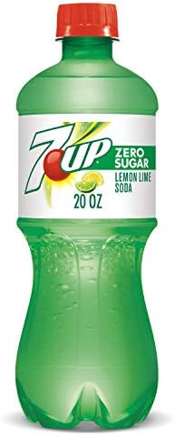 Zero 7up 20oz Soda Bottles, Pack of 24 (Total of 480 FL OZ) F