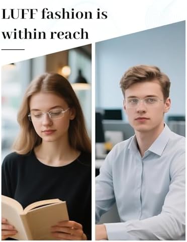 LUFF Rimless Reading Glasses for Men Women | Ultra Lightweight 0.6oz | Computer Readers Anti-Eyestrain | +1.0 to +4.0