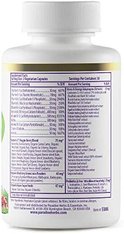 Paradise Herbs, Earth's Blend B-Complex, Methylated, Enzymatically Active Forms of B Vitamins + Superfoods, Supports Energy & Immunity, 60 Capsules