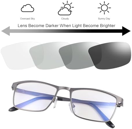 YIMI Mens Blue Light Glasses Men Computer Gaming BlueLight Blocking Glasses Metal Anti Eyestrain Clear Lens Eye Protection