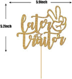 Gold Glitter Later Traitor Cake Topper, Coworker Going Away Party Decorations - Farewell/Retirement/Job Change/Relocating Party Supplies