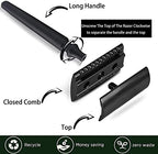 Shaving Razor Kit Double Edage Safety Razor 2 Layers Stainless Steel Shaving Mug Shaving Soap Cream Synthetic Shaving Brush Heavy Chrome Shaving Stand Black Shaving Razor Gift for Men