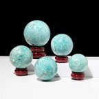 AtkitS Natural Amazonite Crystal Ball Magic Ball Amazonite Magic Divination Energy Home furnishings (Size : 5-6cm)