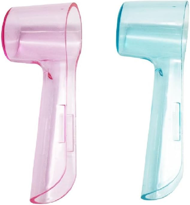 2 Pack Toothbrush Covers Compatible with Oral-B Replacement Heads, Electric Toothbrush Cover Caps for Travel Home (Pink,Blue)