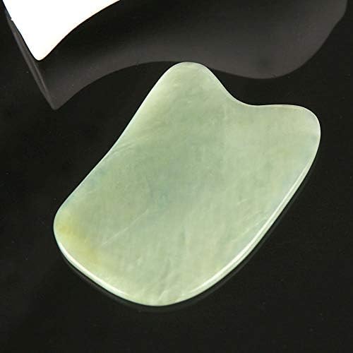 Jade Gua Sha Scraping Massage Tool, Premium Nepherite Jade Stone, Hand Made Great Guasha Tool for ASTYM,Myofascial Release | Helps Reduce Muscles Soreness, Pain Relief | Smooth Thin Edge