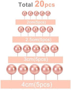 ASTARON 20 Pcs Ball Cake Topper Decorations Mini Balloons Cake Topper Sticks Rose Gold Balls Cake Picks Cake Topper Balls Cake Decorations for Wedding Birthday Cake Decorations