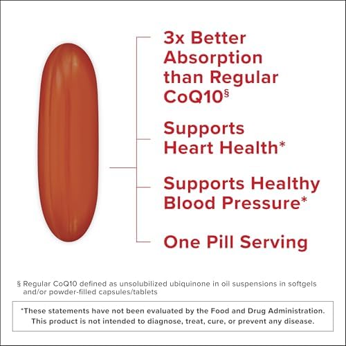 Qunol Ultra CoQ10 100mg Softgels- 3x Better Absorption, Antioxidant for Heart Health & Energy Production, Coenzyme Q10 Vitamins and Supplements, 3 Month Supply, 90 Count