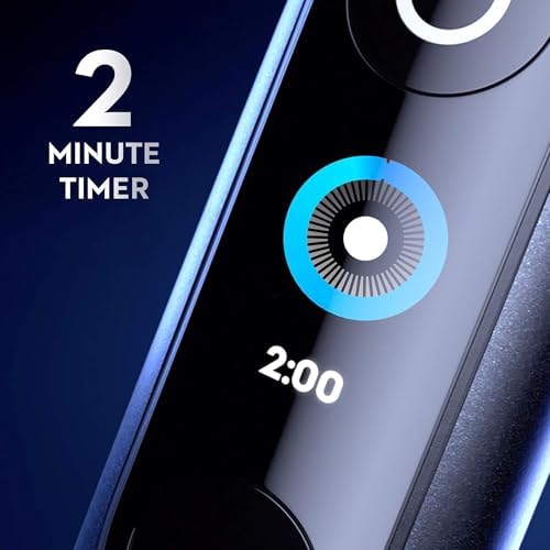 Oral-B Rechargeable Electric Toothbrush, iO9 Genius, 7 Cleaning Modes, Interactive Display, Charging Travel Case, Visible Pressure Sensor, 4 Brush Heads, Black