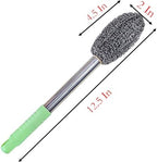 Long Handle Steel Wire Ball, 2 Pcs 12.5 Inch Stainless Steel Ball Brush for Pot, Bottle and Closestool (2)