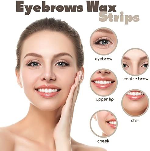 Maitys 400 Pieces Eyebrows Wax Strips Eyebrow Hair Removal Wax Paper Facial Strips for Women Men Lip Body Face(0.39 x 1.97 Inch,White)