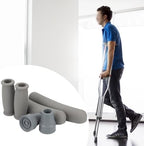 Replacement Crutch Pads, Padding for Walking Arm Crutches, Crutch Accessory Replacement Kit with Hand Grips Covers Crutch Hand Grip and Crutch Tips, Fits Standard Aluminum Crutches, 6 Pieces