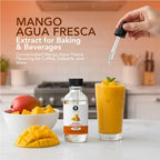 Dolce Flav Natural Mango Agua Fresca Extract, Water-Soluble – 2 oz | Tropical Ripe Mango Flavoring for Beverages, Desserts & Syrups – Sugar-Free, Kosher, Allergen-Free