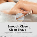 Matte Rose Gold Safety Razor, Single Blade Razors for Women, Reusable Metal Razor, with 10 Stainless Steel Double Edge Blades, Eco-friendly, Smooth & Close Shave, Plastic Free