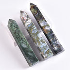 Moss Agate Crystal Tower 10-12 inch Large Healing Crystal Point Obelisk Reiki Energy Meditation Decoration Gift