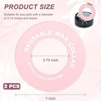 2 PCS Reusable Silicone Wax Collars Fits Most 14 Oz Wax Pot Clean Collars for Wax Warmer Waxing Protection Collars for Esthetician Hair Removal Women Wax Supplies(Pink)
