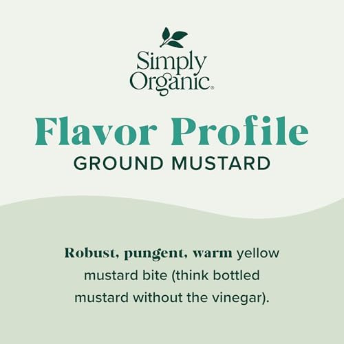 Simply Organic Ground Mustard Seed, 3.07-Ounce, Organic Ground Yellow Mustard Seeds, Robust Flavor, Kosher, Non Irradiated