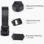 TRIWONDER Tie Down Straps, Lashing Straps Nylon Webbing, Cam Buckle Adjustable Heavy Duty Belts for Luggage, Suitcase Packing, Cargo Freight (01# Black - 2 Packs, 3.3 FT)