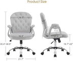 BarberPub Ergonomic Nail Tech Chair with Lumbar Support, Adjustable Manicure Chair with Armrests, Comfy Home Office Chairs with 360-Degree Swivel Wheels for Beauty Salon 3567 (Grey)
