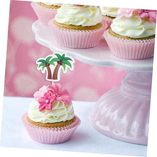 12pcs Coconut Tree Cake Topper Beautiful Fruit Dessert Decor for Birthday Party and Festival Celebrations Creative Cake Decoration and Ice