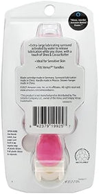 Amazon Basics Women's 4 Blade Razor for Women, Fits AmazonBasics & Venus Handles, Moisturizing Surround, 4 Count, Includes 1 Handle, 2 Cartridges & 1 Shower Hanger, Pink (Pack of 2)