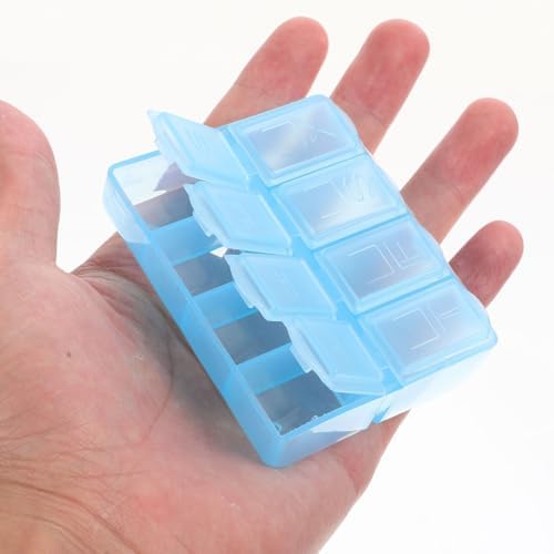 GLEAVI Small Airtight Pill Storage Boxes - Portable Travel Tablet Organizer with 5 Compact Containers for Daily Medication Lightweight and Durable Household Pill Cases 2.91X2.44X0.78In