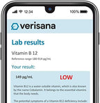 Verisana Vitamin B12 Test – Determine Your Vitamin B12 Value Easily & Conveniently from Home –Analysis by CLIA-Certified Lab
