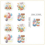 40Pack Edible Round Happy Easter Cupcake Toppers Easter Bunny Floral Rabbit Ears Lily Flowers Cupcake Picks for Easter's Baby Shower Birthday Party Cake Decorations Easter Sunday Party Decors