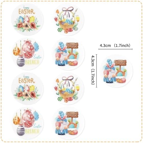 40Pack Edible Round Happy Easter Cupcake Toppers Easter Bunny Floral Rabbit Ears Lily Flowers Cupcake Picks for Easter's Baby Shower Birthday Party Cake Decorations Easter Sunday Party Decors