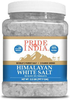 Pride of India - PACK of 6 - Himalayan White Salt Coarse Grind 2.2 lbs (997.90 gm)- Rarest & Enriched W/84+ Natural Minerals- Low Sodium- Mineral Rich Nutrition and Enhanced Taste Healthier Table Salt