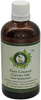 Linseed Oil | Linum Usitatissimum | 100% Pure Natural | for Cooking | for Painting | for Hair | Cold Pressed | 10ml | 0.338oz by R V Essential