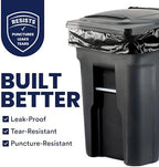 Plasticplace 95-96 Gallon Garbage Can Liners Heavy Duty 1.5 Mil Black Trash Bags Tear-Resistant Outdoor Garbage Bags for Rollaway Bins Large 61" x 68" Industrial-Strength Waste Bags (25 Count)