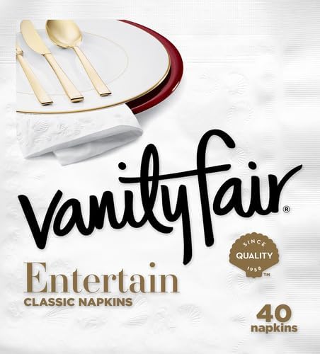 Vanity Fair Entertain Paper Napkins, 40 Count, Disposable Napkins Made For Entertaining And Events(Pack of 4)