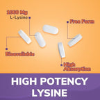 L-Lysine 1000 mg, High Potency L-Lysine HCl, Free Form Essential Amino Acid, Protein & Collagen Synthesis, Immune Support, Maximum Absorption, Vegan, 120 Tablets